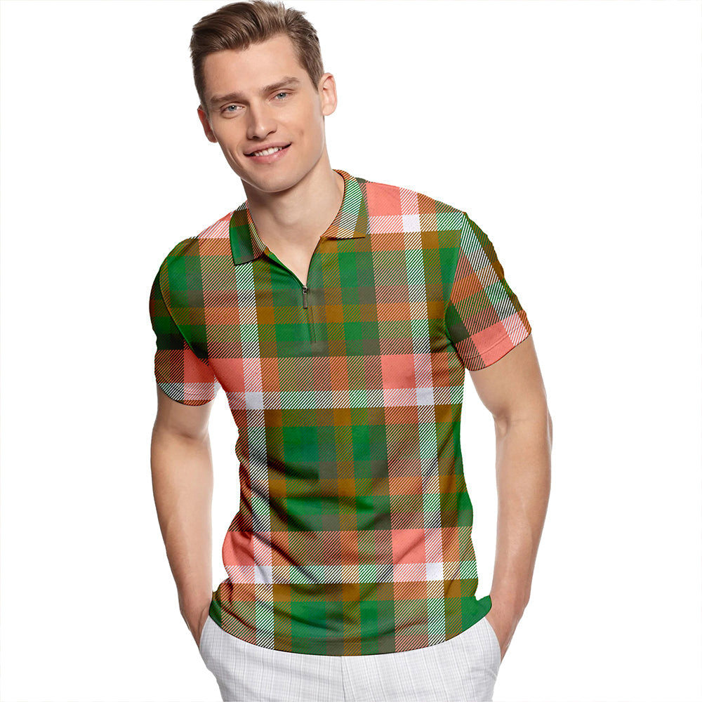 Stirling Millennium Ancient Tartan Classic Lapel Zip Short Sleeve Polo