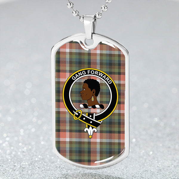 Stirling Millennium Weathered Clan Badge Classic Tartan Dog Tag Necklace