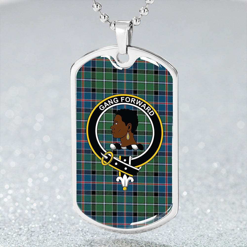 Stirling Modern Clan Badge Classic Tartan Dog Tag Necklace