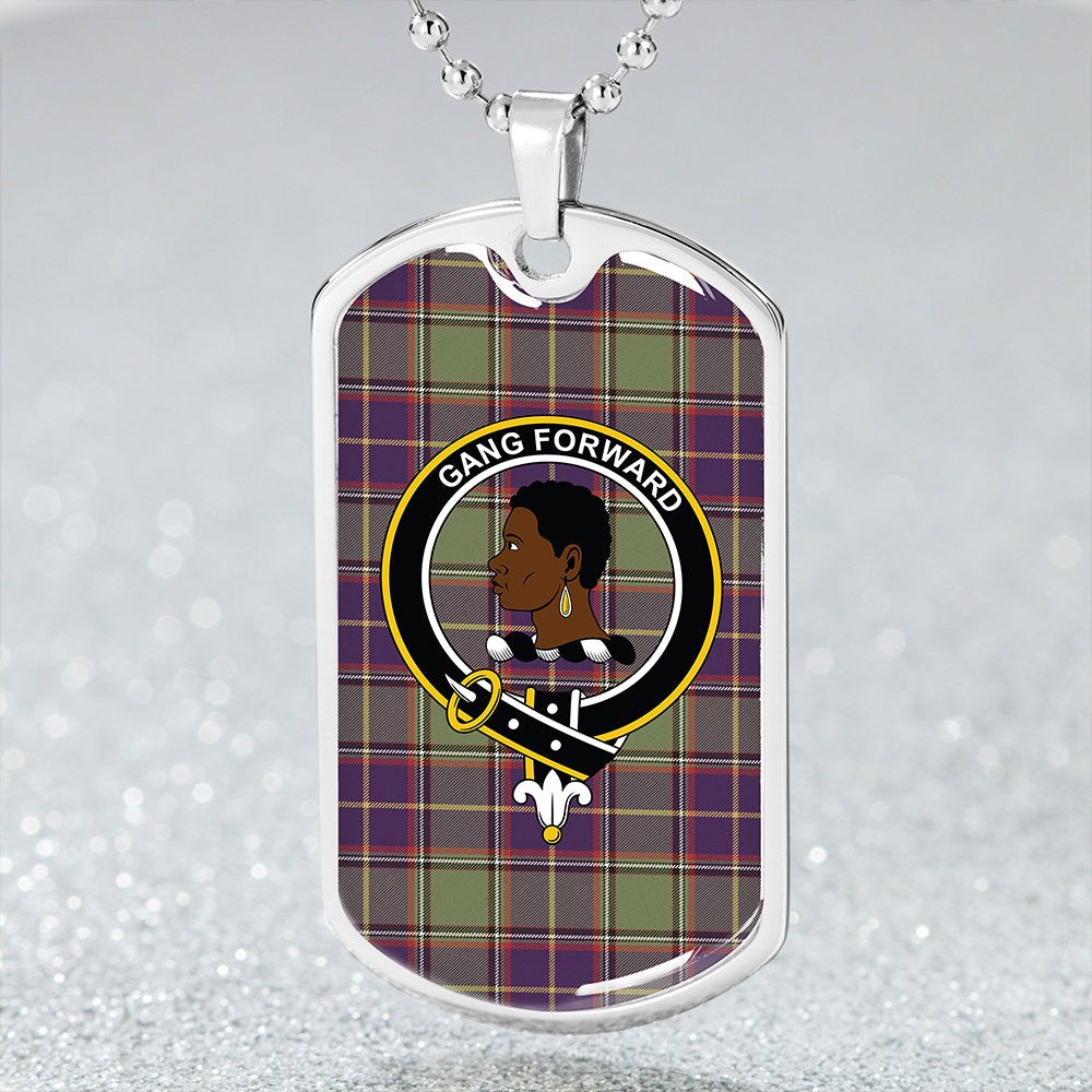 Stirling University of Tartan Weathered Clan Badge Classic Tartan Dog Tag Necklace