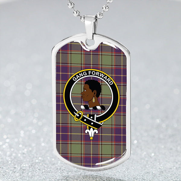 Stirling University of Tartan Weathered Clan Badge Classic Tartan Dog Tag Necklace