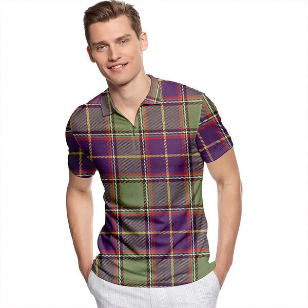 Stirling University of Tartan Weathered Tartan Classic Lapel Zip Short Sleeve Polo