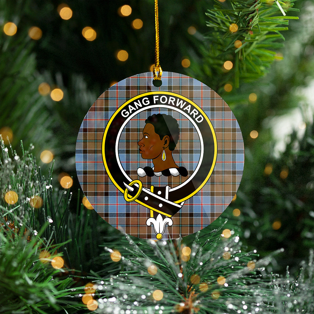 Stirling Weathered Clan Badge Tartan Plastic Christmas Ornaments