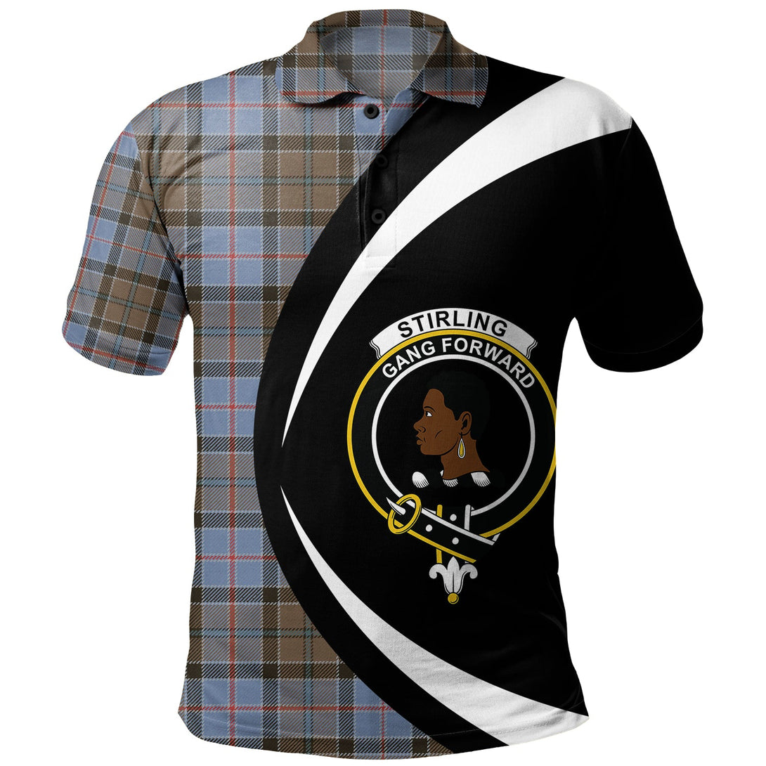 Stirling Weathered Clan Badge Tartan Polo Shirt Circle Style Personalized