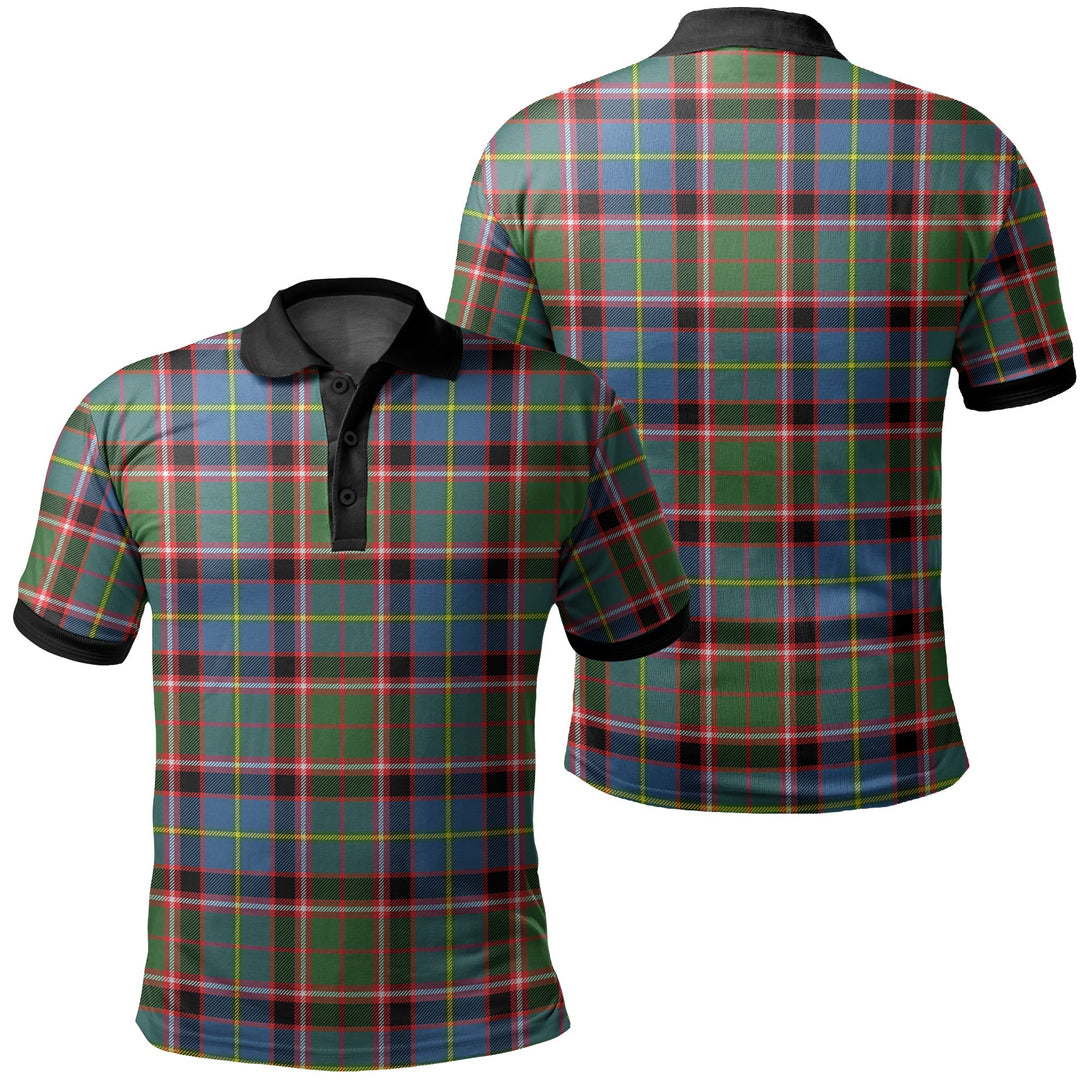 Stirling & Bannockburn District Tartan Classic Polo Shirt Black Neck 2 Style