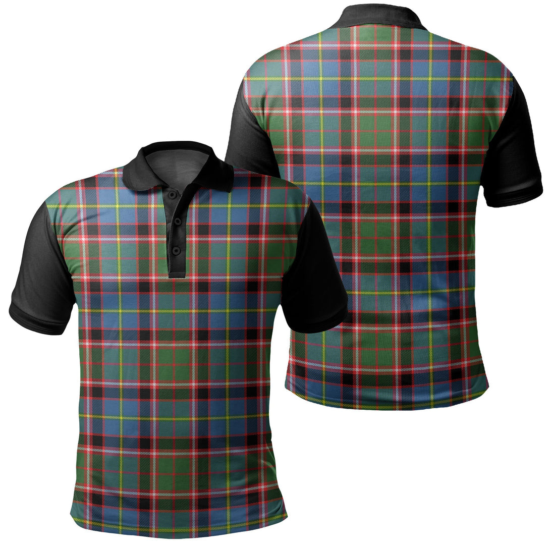 Stirling & Bannockburn District Tartan Classic Polo Shirt Black Neck 1 Style