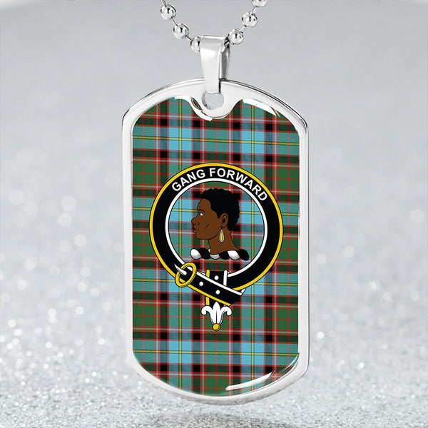 Stirling and Bannockburn Ancient Clan Badge Classic Tartan Dog Tag Necklace