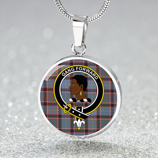 Stirling and Bannockburn Weathered Clan Badge Tartan Classic Circle Necklace