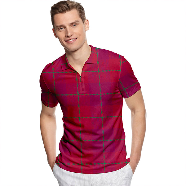 Stirling of Keir Modern Tartan Classic Lapel Zip Short Sleeve Polo