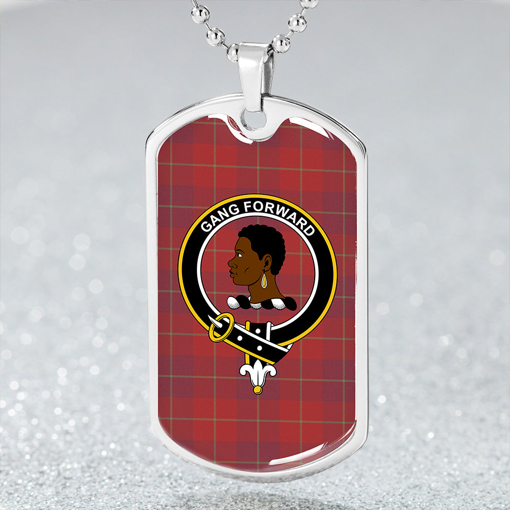 Stirling of Keir Weathered Clan Badge Classic Tartan Dog Tag Necklace