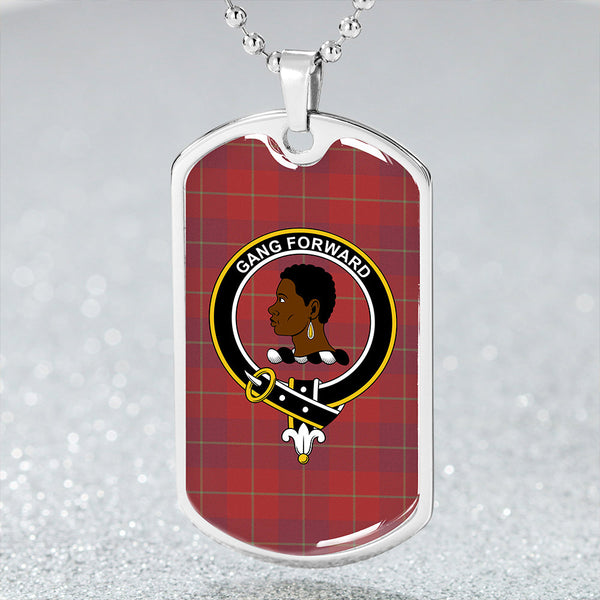 Stirling of Keir Weathered Clan Badge Classic Tartan Dog Tag Necklace