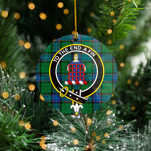 Storrie Modern Clan Badge Tartan Plastic Christmas Ornaments