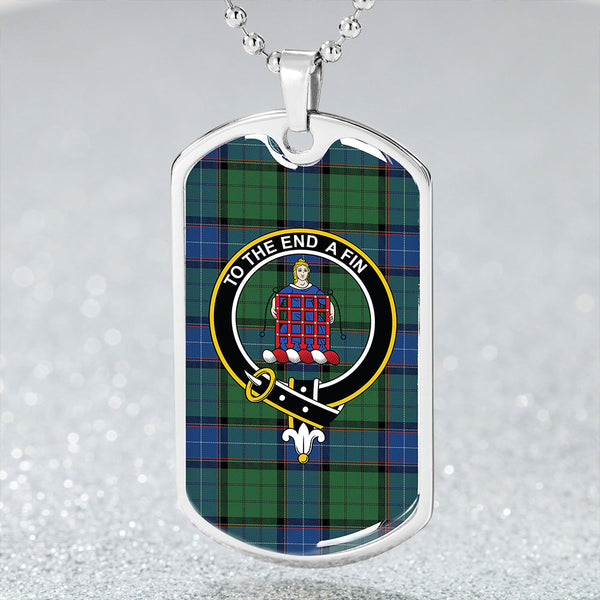 Storrie Modern Clan Badge Classic Tartan Dog Tag Necklace