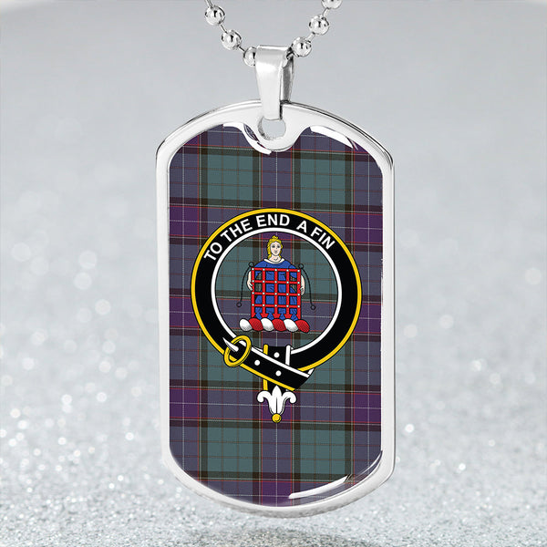 Storrie Weathered Clan Badge Classic Tartan Dog Tag Necklace