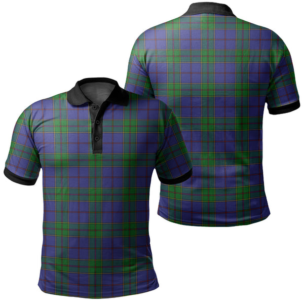 Strachan Tartan Classic Polo Shirt Black Neck 2 Style