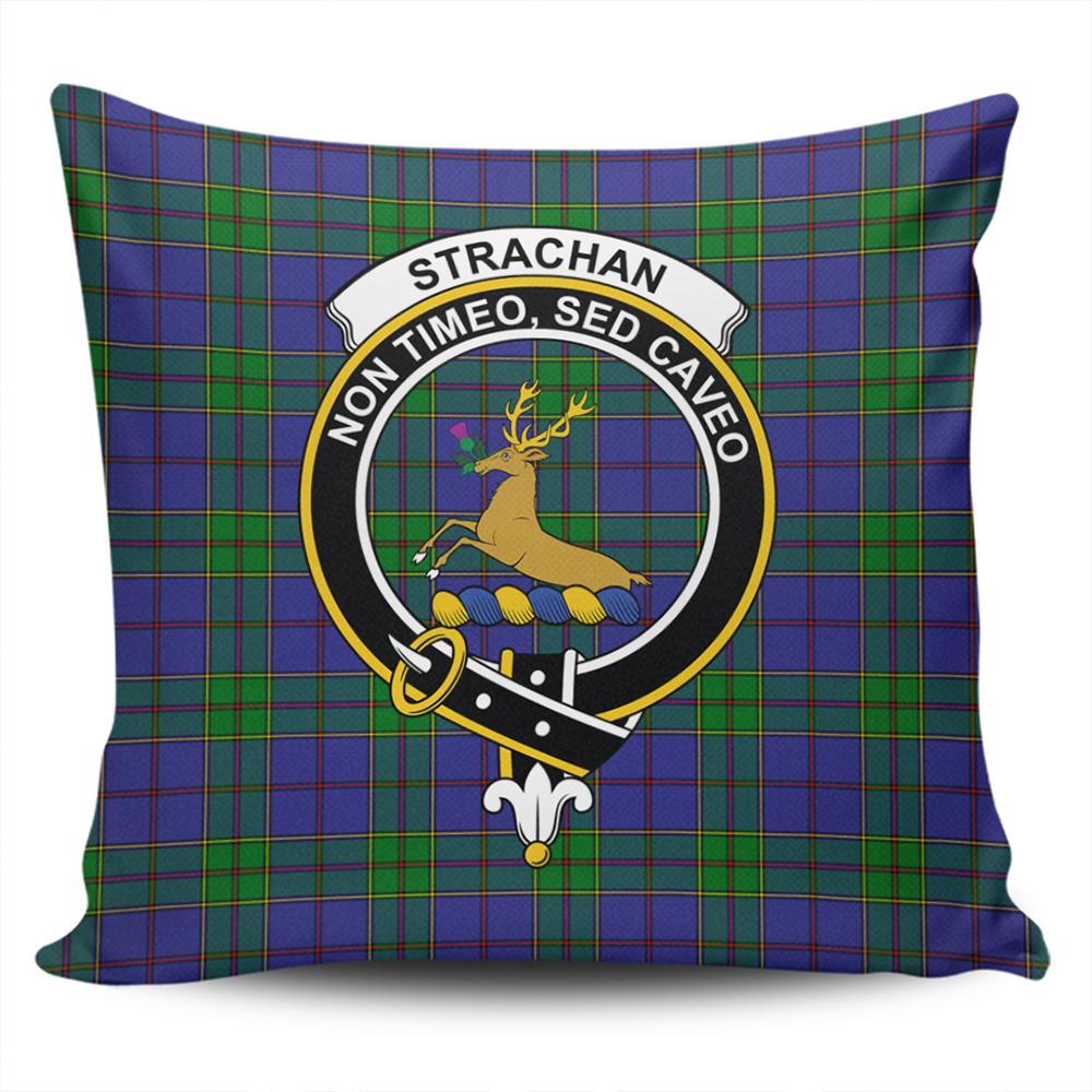 Strachan Tartan Classic Crest Pillow Cover