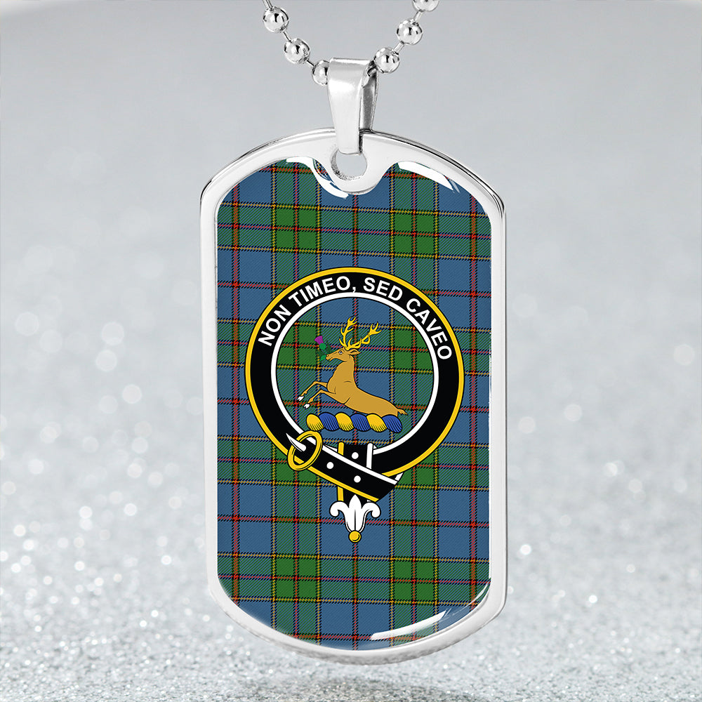 Strachan Ancient Clan Badge Classic Tartan Dog Tag Necklace