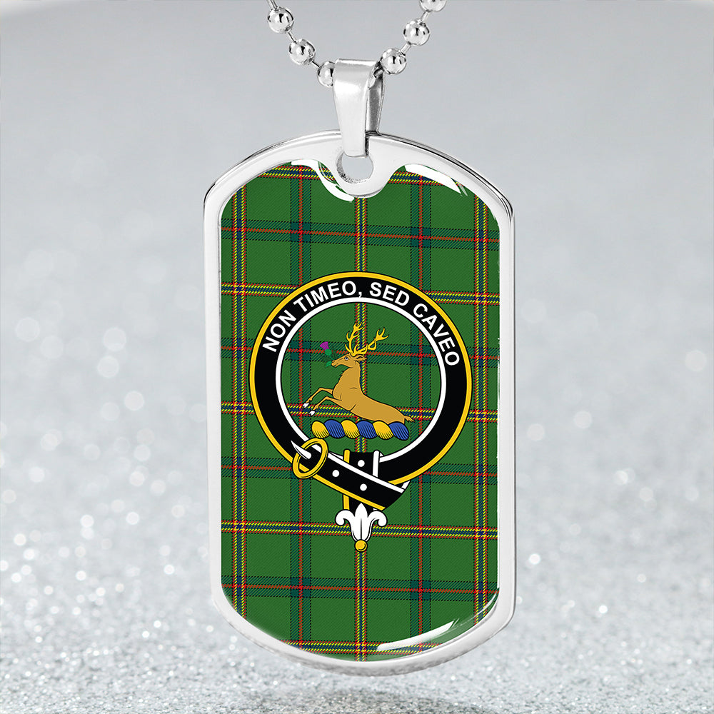 Strachan Hunting Modern Clan Badge Classic Tartan Dog Tag Necklace