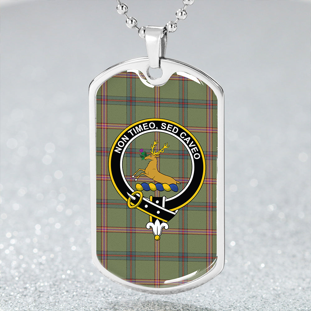 Strachan Hunting Weathered Clan Badge Classic Tartan Dog Tag Necklace