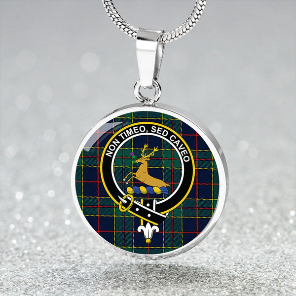 Strachan Modern Clan Badge Tartan Classic Circle Necklace