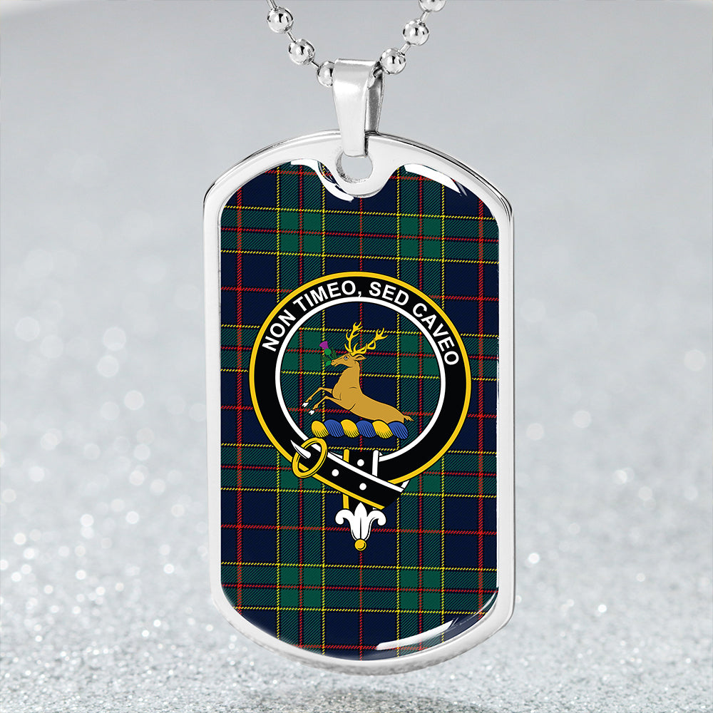 Strachan Modern Clan Badge Classic Tartan Dog Tag Necklace