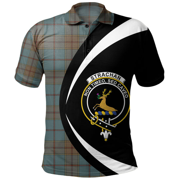 Strachan Weathered Clan Badge Tartan Polo Shirt Circle Style Personalized