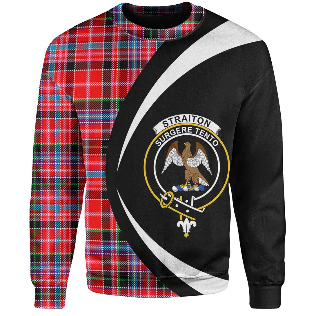 Straiton Clan Badge Tartan Sweatshirt Circle Style Personalized