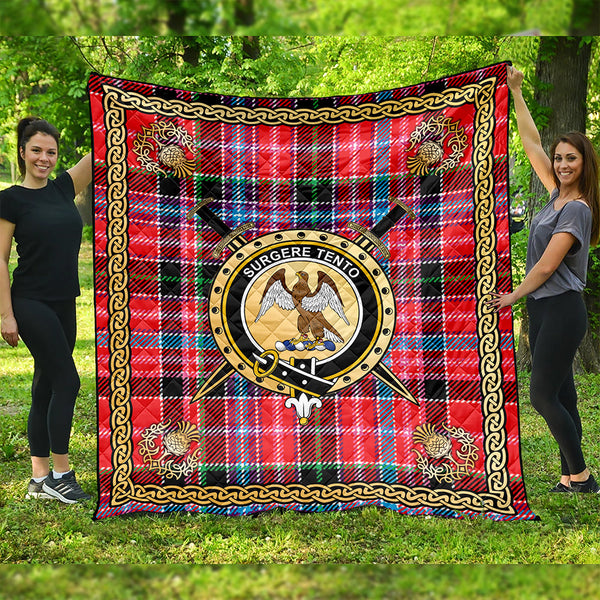 Straiton Clan Badge Tartan Premium Quilt Celtic Shield