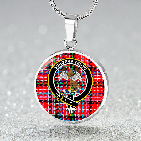 Straiton Clan Badge Tartan Classic Circle Necklace