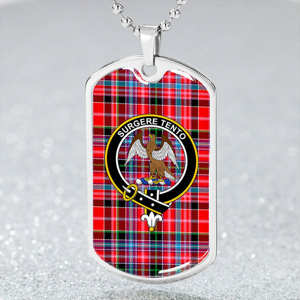 Straiton Clan Badge Classic Tartan Dog Tag Necklace