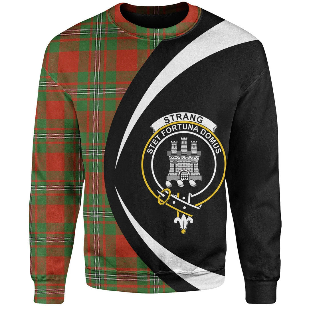 Strang Ancient Clan Badge Tartan Sweatshirt Circle Style Personalized