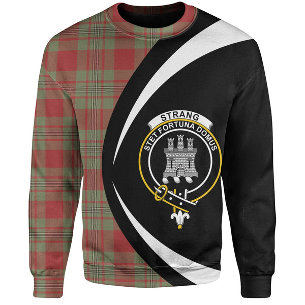 Strang Weathered Clan Badge Tartan Sweatshirt Circle Style Personalized