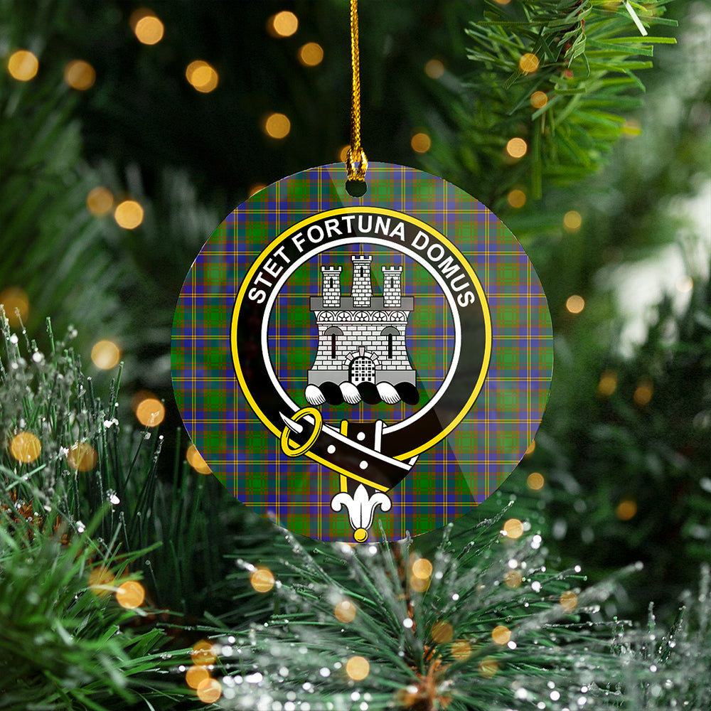 Strange of Balkaskie Clan Badge Tartan Plastic Christmas Ornaments