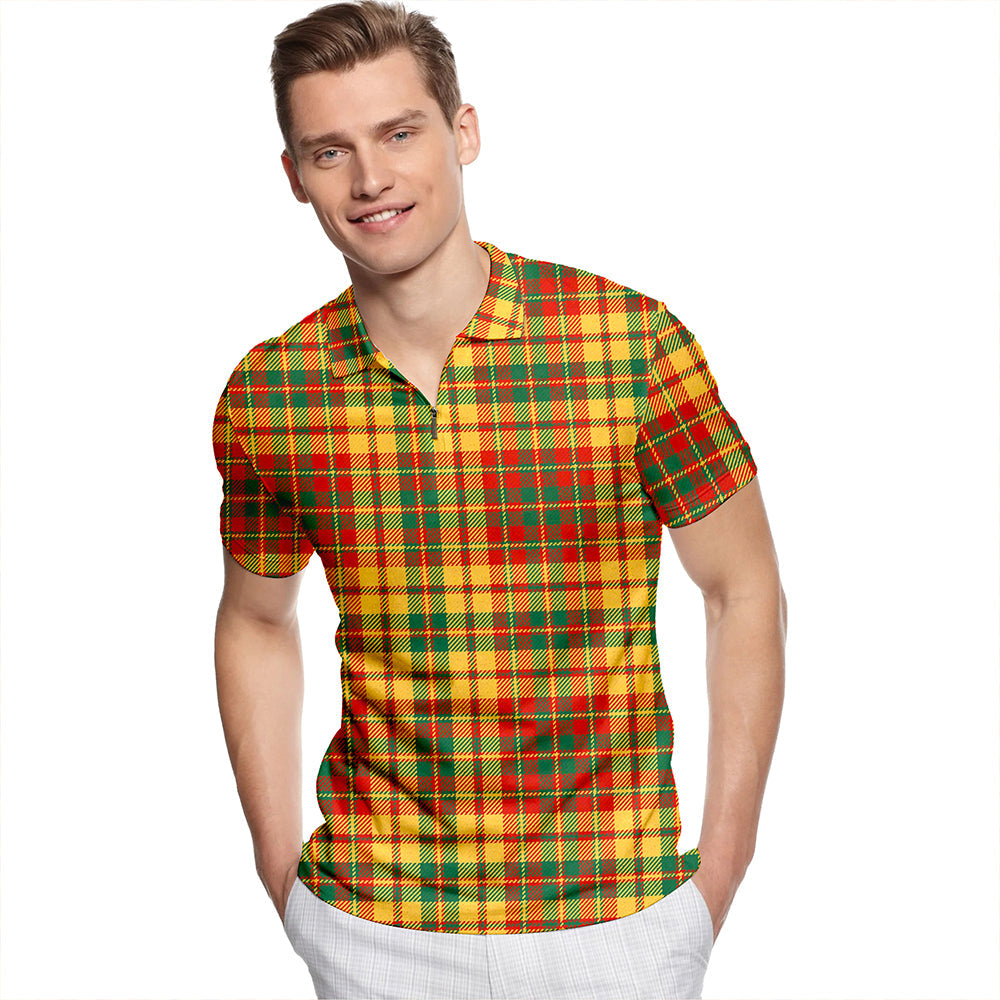 Strathearn Ancient Tartan Classic Lapel Zip Short Sleeve Polo