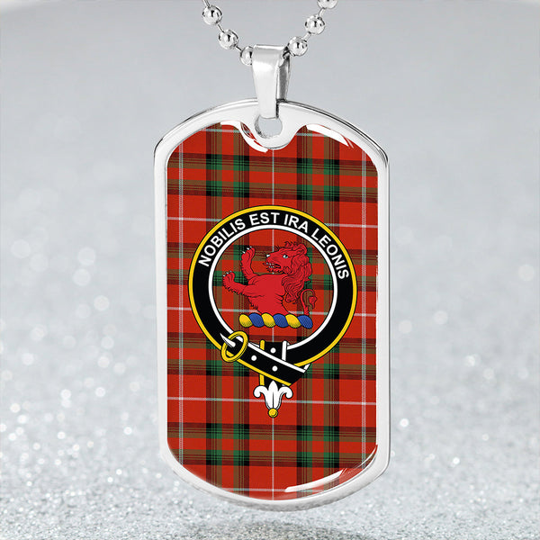 Stuart of Bute Ancient Clan Badge Classic Tartan Dog Tag Necklace