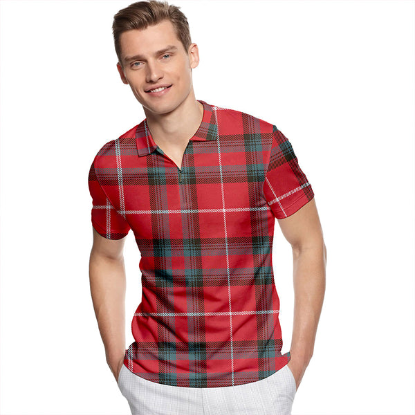 Stuart of Bute Weathered Tartan Classic Lapel Zip Short Sleeve Polo