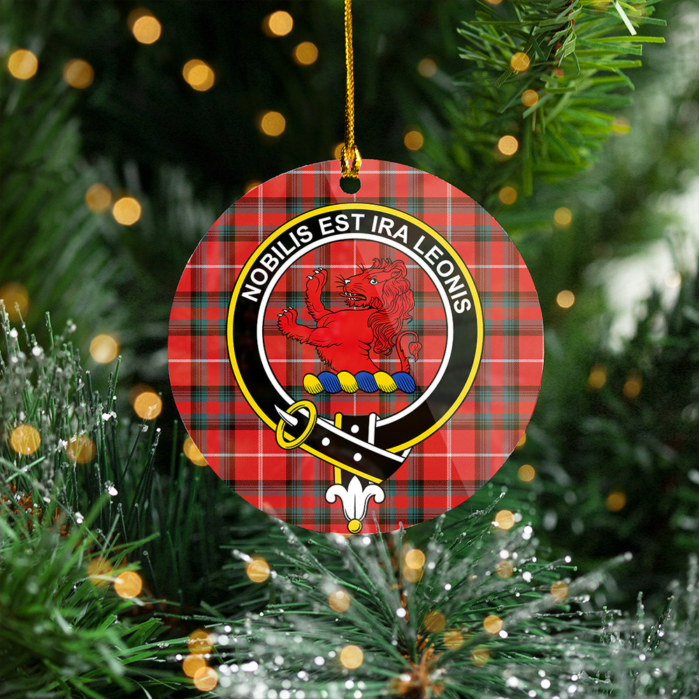 Stuart of Bute Weathered Clan Badge Tartan Plastic Christmas Ornaments