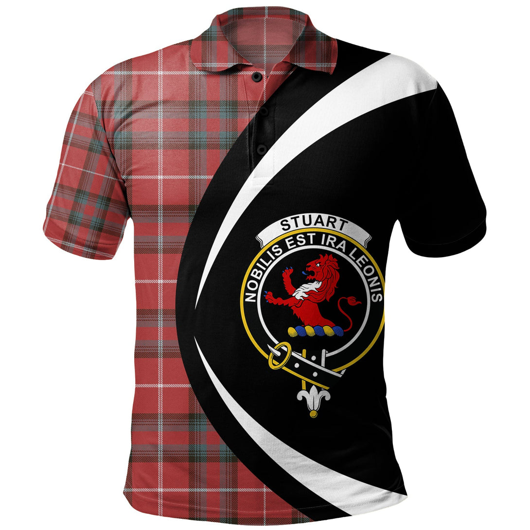 Stuart of Bute Weathered Clan Badge Tartan Polo Shirt Circle Style Personalized