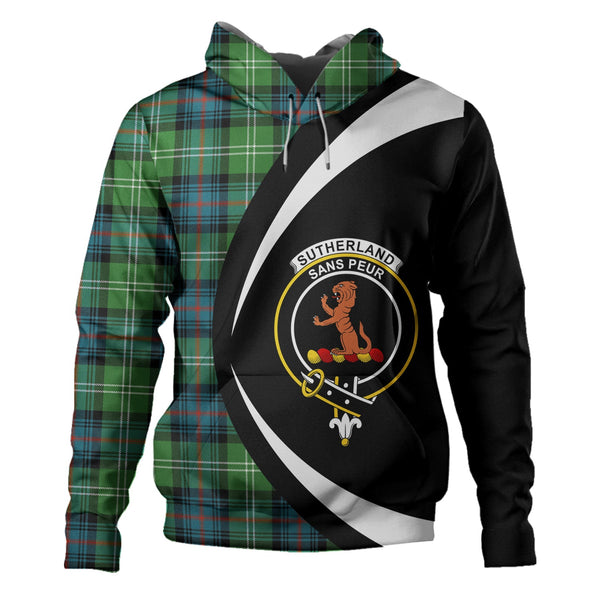 Sutherland Ancient Clan Badge Tartan Hoodie Circle Style