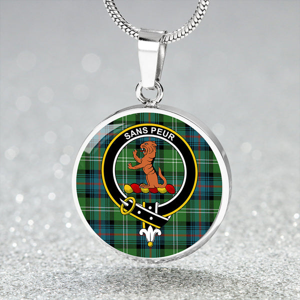 Sutherland Ancient Clan Badge Tartan Classic Circle Necklace