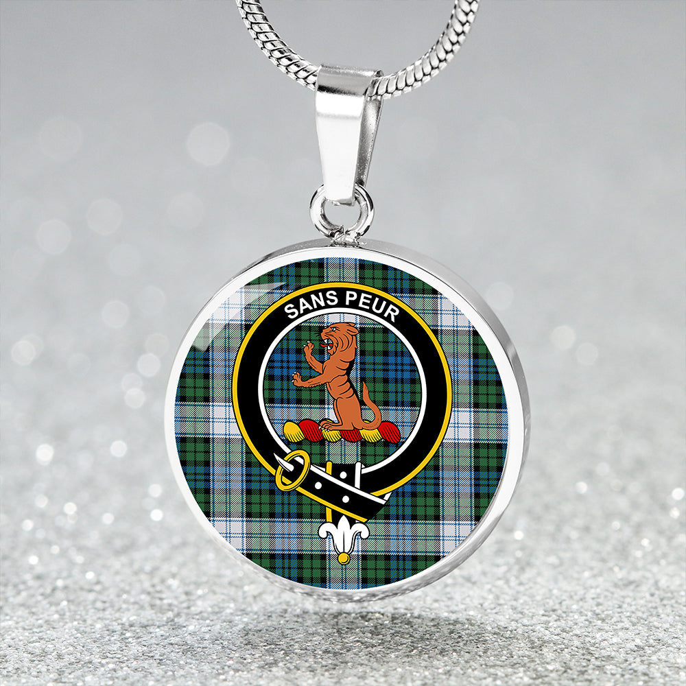 Sutherland Dress Ancient Clan Badge Tartan Classic Circle Necklace