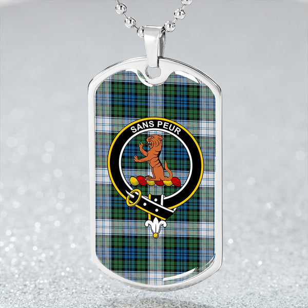 Sutherland Dress Ancient Clan Badge Classic Tartan Dog Tag Necklace