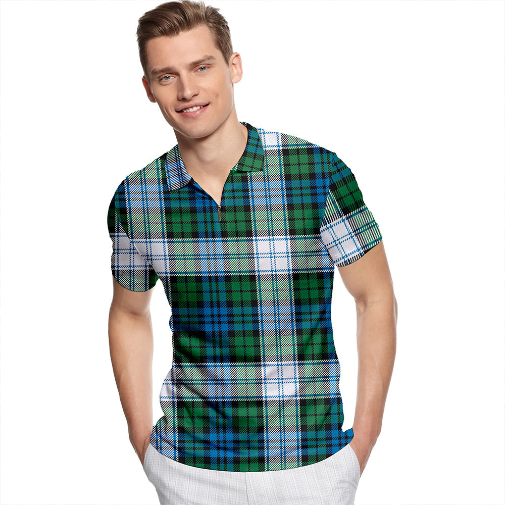 Sutherland Dress Ancient Tartan Classic Lapel Zip Short Sleeve Polo