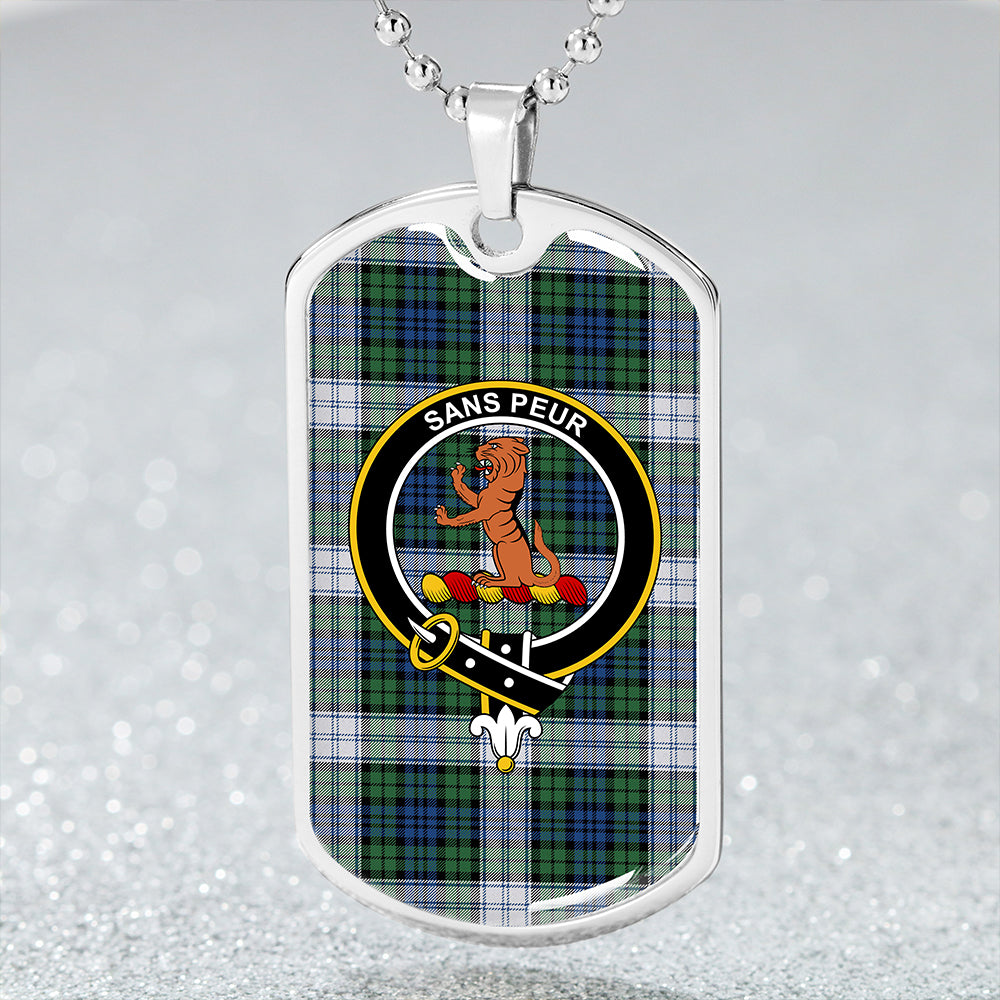 Sutherland Dress Modern Clan Badge Classic Tartan Dog Tag Necklace