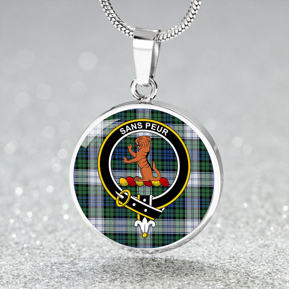 Sutherland Dress Modern Clan Badge Tartan Classic Circle Necklace