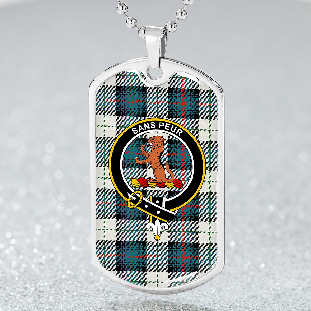 Sutherland Dress Royal Blue Ancient Clan Badge Classic Tartan Dog Tag Necklace