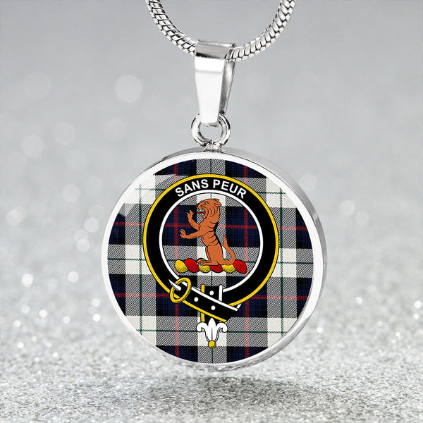 Sutherland Dress Royal Blue Modern Clan Badge Tartan Classic Circle Necklace