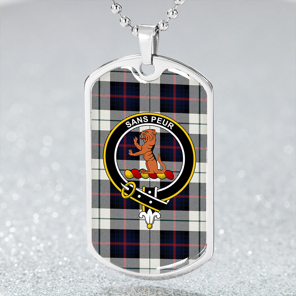 Sutherland Dress Royal Blue Modern Clan Badge Classic Tartan Dog Tag Necklace