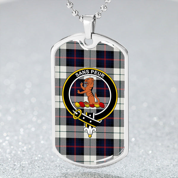 Sutherland Dress Royal Blue Modern Clan Badge Classic Tartan Dog Tag Necklace