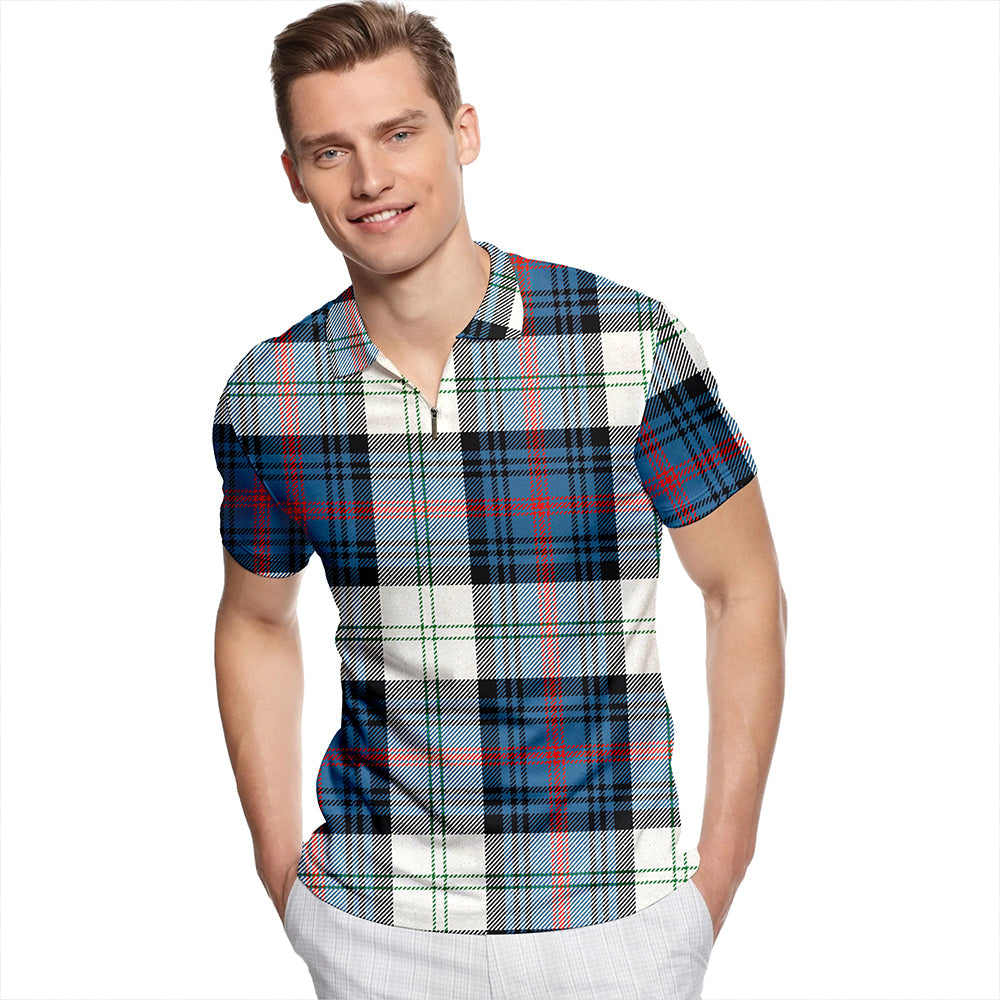 Sutherland Dress #2 Ancient Tartan Classic Lapel Zip Short Sleeve Polo